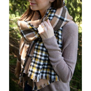 Butterscotch 74.5" x 25.5" Plaid Scarf