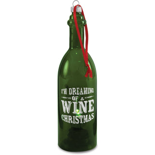 Wine Christmas 7" LED Lit Glass Ornament