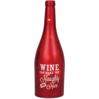 Naughty or Nice 11" LED Lit Wine Bottles