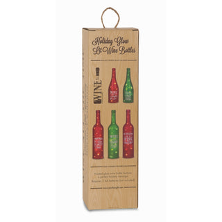 Naughty or Nice 11" LED Lit Wine Bottles