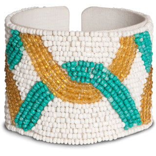 Mosaic 2" Beaded Cuff Bracelet