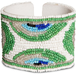 Peacock 2" Beaded Cuff Bracelet