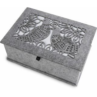 Heather Gray and Ivory 9.75" x 6.75" x 3.75" Large Jewelry Box