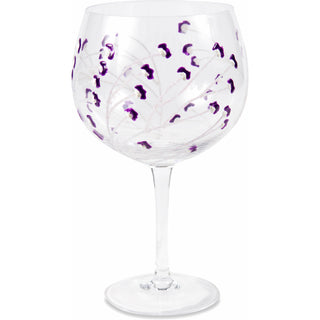 Purple Sprouts 24 oz Hand Decorated Glass