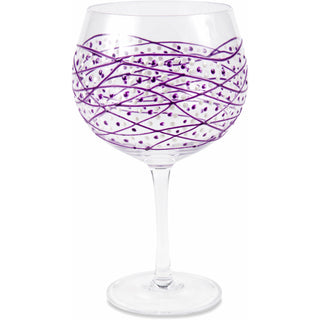 Purple Tangle 24 oz Hand Decorated Glass