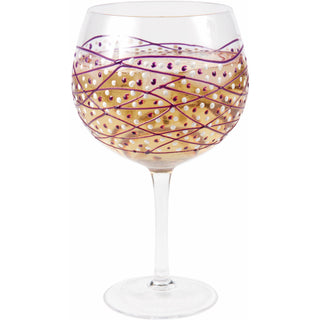 Purple Tangle 24 oz Hand Decorated Glass