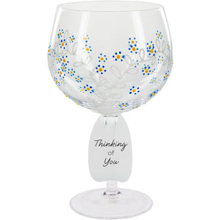 Forget Me Not 24 oz Hand Decorated Glass