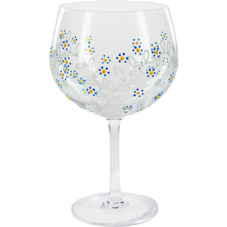 Forget Me Not 24 oz Hand Decorated Glass