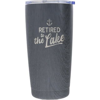 The Lake 20 oz Wood Finish Stainless Steel Travel Tumbler