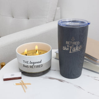 The Lake 20 oz Wood Finish Stainless Steel Travel Tumbler