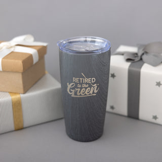 The Green 20 oz Wood Finish Stainless Steel Travel Tumbler