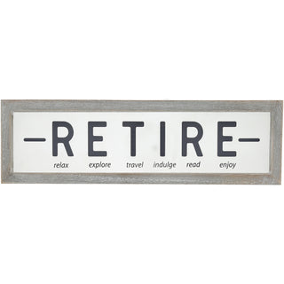 Retire 10" x 3" Wood Framed Glass Plaque