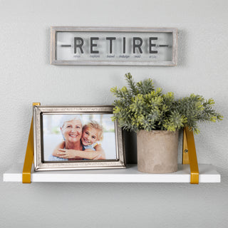 Retire 10" x 3" Wood Framed Glass Plaque