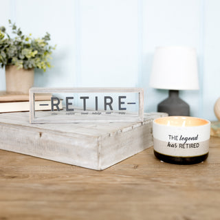 Retire 10" x 3" Wood Framed Glass Plaque