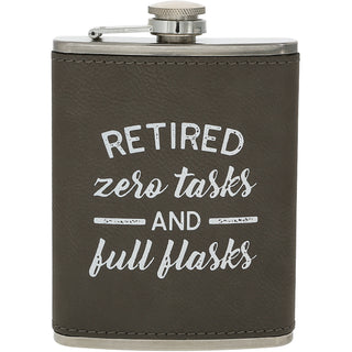 Zero Tasks PU Leather & Stainless Steel 8 oz Flask