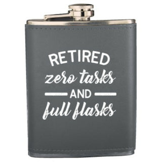 Zero Tasks PU Leather & Stainless Steel 8 oz Flask