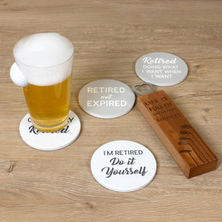 Retired Life 4" Ceramic Coasters (Set of 4)