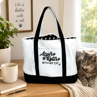 With My Cat Canvas Tote Bag