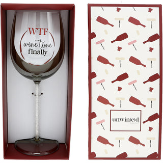 Wine Time Finally Gift Boxed 17 oz Wine Glass