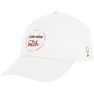 White Wine Bitch White Adjustable Hat