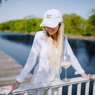 White Wine Bitch White Adjustable Hat