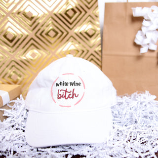 White Wine Bitch White Adjustable Hat