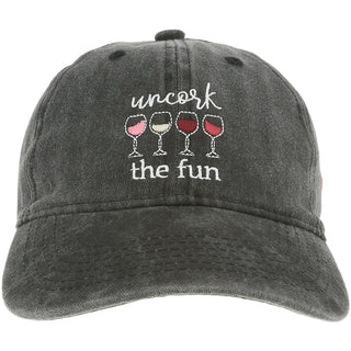 Uncork The Fun Gray Adjustable Hat