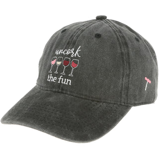 Uncork The Fun Gray Adjustable Hat