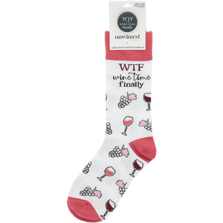 WTF Cotton Blend Socks with Silicone Bottle Stopper