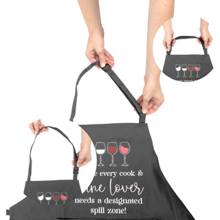 Cook & Wine Lover 100% Cotton Adjustable Apron