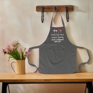 Cook & Wine Lover 100% Cotton Adjustable Apron