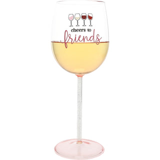 Cheers To Friends Gift Boxed 17 oz Wine Glass