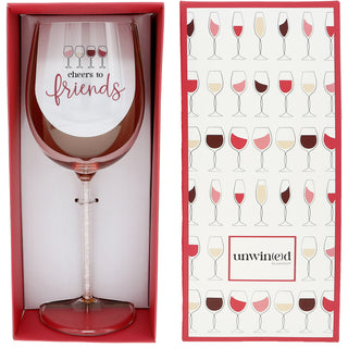 Cheers To Friends Gift Boxed 17 oz Wine Glass