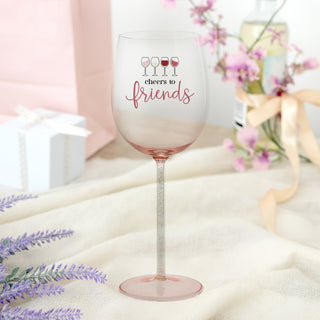 Cheers To Friends Gift Boxed 17 oz Wine Glass