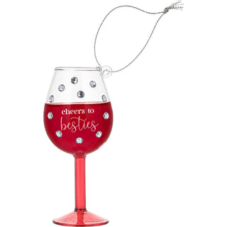 Besties 4" Mini Wine Glass Ornament