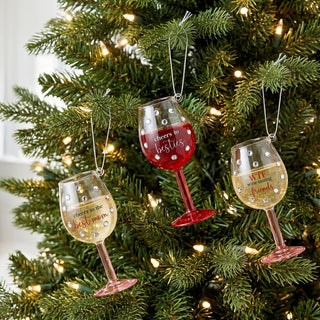 Besties 4" Mini Wine Glass Ornament