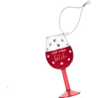 Red Wine Bitch 4" Mini Wine Glass Ornament