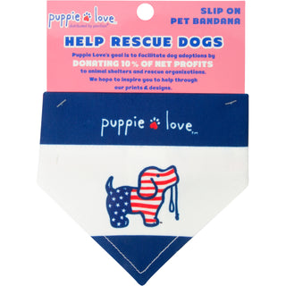 USA 7" x 5" Canvas Slip on Pet Bandana