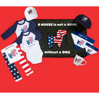 USA 7" x 5" Canvas Slip on Pet Bandana