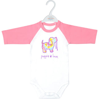 Tie Dye 3/4 Length Pink Sleeve Onesie