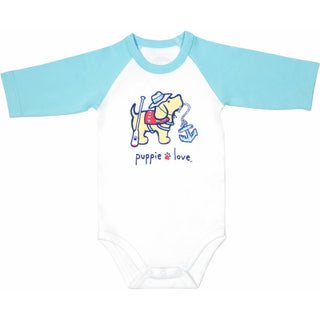 Lake 3/4 Length Blue Sleeve Onesie