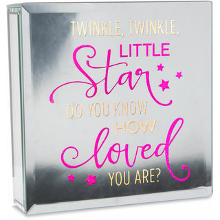 Twinkle 6" Lit-Mirrored Plaque