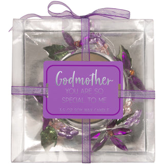 Godmother Purple Flower 3.5 oz 100% Soy Wax Candle Scent: Jasmine