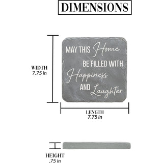 Happiness & Laughter 7.75" x 7.75" Garden Stone