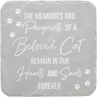 Cat Memorial 7.75" x 7.75" Garden Stone