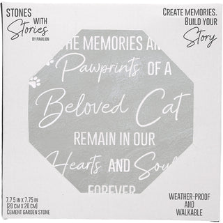 Cat Memorial 7.75" x 7.75" Garden Stone