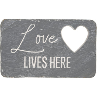 Love Lives Here 7" x 4.25" Garden Stone