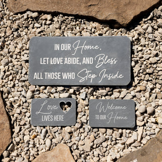 Love Lives Here 7" x 4.25" Garden Stone