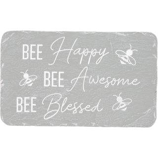 Bee Happy 7" x 4.25" Garden Stone