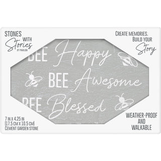 Bee Happy 7" x 4.25" Garden Stone